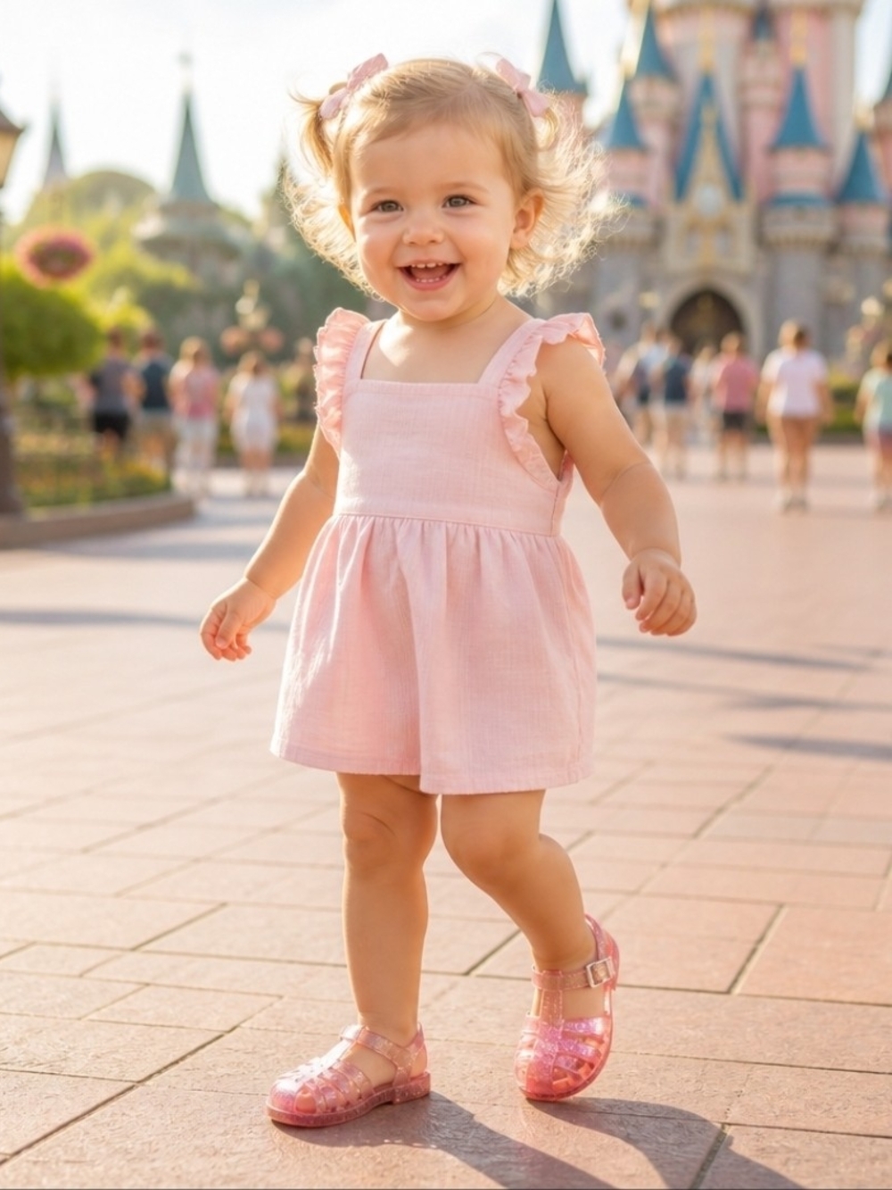 OshKosh B'gosh Toddler Pink Translucent Jelly Sandals with Buckle